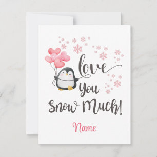Liebe - Süßer Valentins-Pinguin Personalisiert Mitteilungskarte