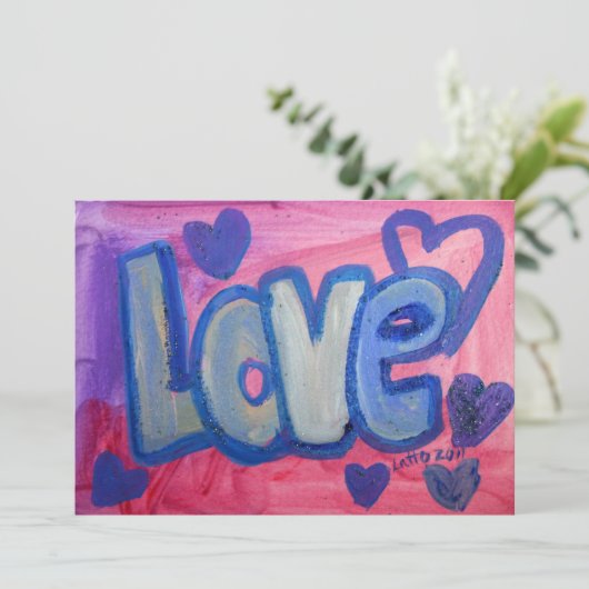 Liebe Süßes Bonbon Einladungen oder Ankündigungen (Stehend Vorderseite)