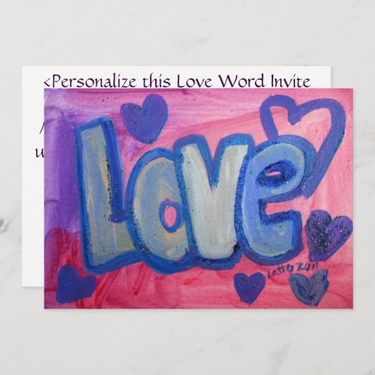 Liebe Süßes Bonbon Einladungen oder Ankündigungen (Vorne/Hinten)