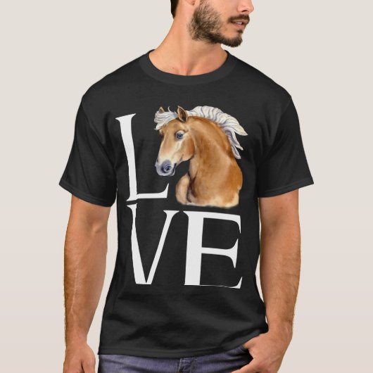 Liebe süßes Haflinger-Pferd T-Shirt (Vorderseite)
