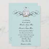 Liebe Swans Hochzeitseinladung Einladung (Vorne/Hinten)