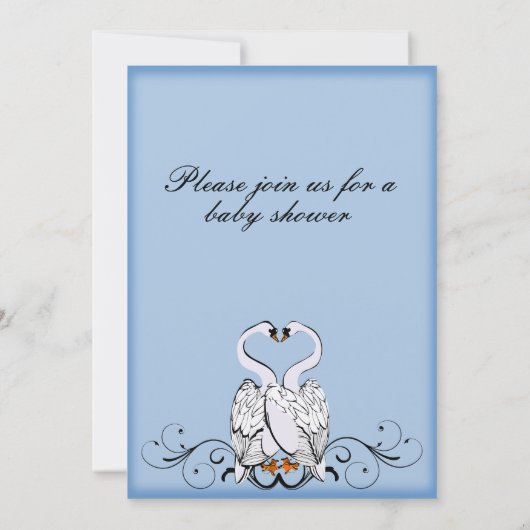 Liebe Swans Kinderdusche Einladung (Rückseite)