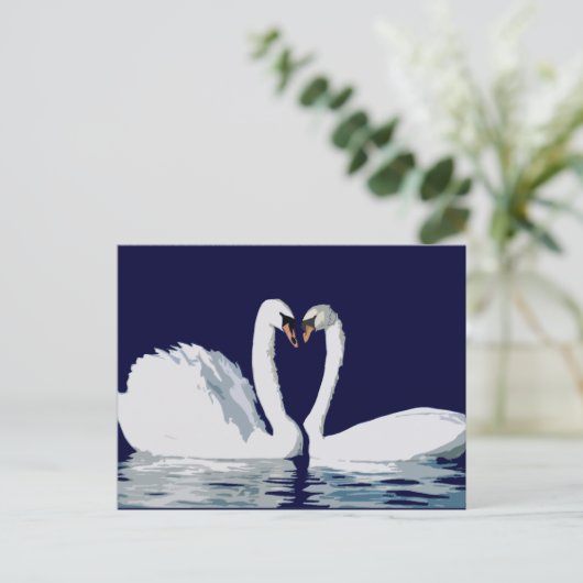 Liebe Swans Postkarte (Stehend Vorderseite)