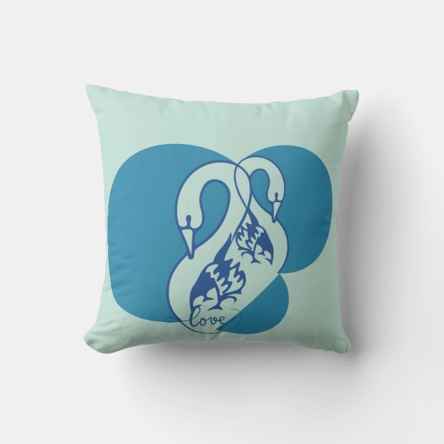 Liebe & Swans Quadratkissen Kissen (Vorderseite)