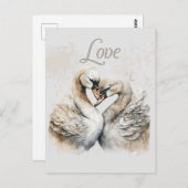 Liebe Swans Romantische Hochzeit Postkarte (Vorne/Hinten)