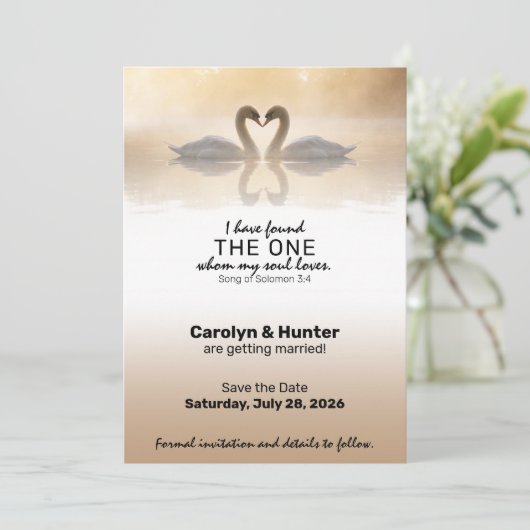 Liebe Swans Save The Date (Stehend Vorderseite)