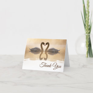 Liebe Swans Wedding Dankeskarte