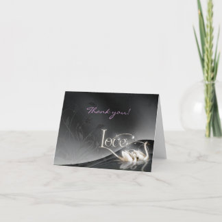 Liebe Swans Wedding Dankeskarte