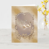 Liebe Swans Wedding Karte (Gelbe Blume)