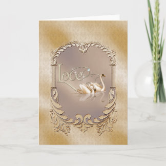 Liebe Swans Wedding Karte