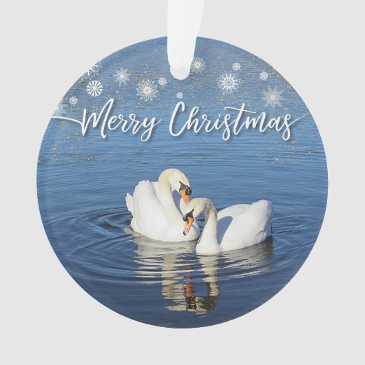 Liebe Swans Weihnachten Ornament (Vorderseite)