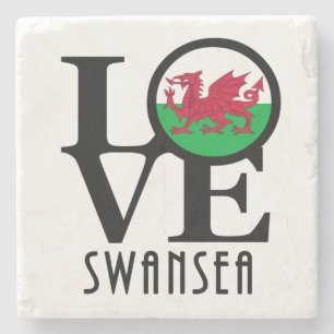 Liebe Swansea Wales Steinuntersetzer