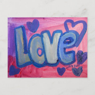 Liebe Sweet Candy Art Malerei Postkarte