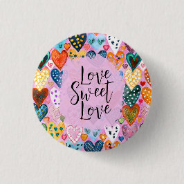 Liebe Sweet Liebe Valentinstag Herz Bright Color Button