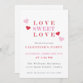 Liebe Sweet Liebe Valentinstag Party Einladung (Vorne/Hinten)