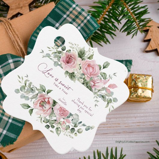 Liebe Sweet Nehmen Sie eine Leckerei Peonies Gastg Geschenkanhänger