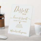 Liebe Sweet Personalisiert Gold Wedding Dessert Ba Sockelschild (In SItu)