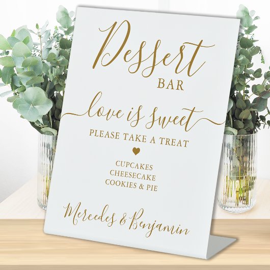 Liebe Sweet Personalisiert Gold Wedding Dessert Ba Sockelschild