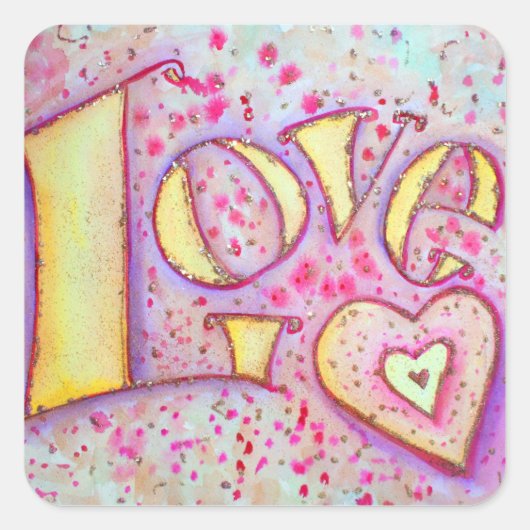 Liebe Sweet Pink Aufkleber (Vorderseite)