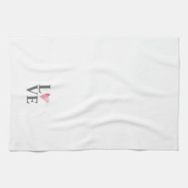 LIEBE Sweet Pink Wasserfarbene Kunst, Dichtung und Geschirrtuch