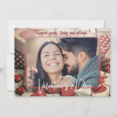 Liebe Sweetheart Rot und Weiß Personalisiertes Fot Mitteilungskarte (Vorderseite)