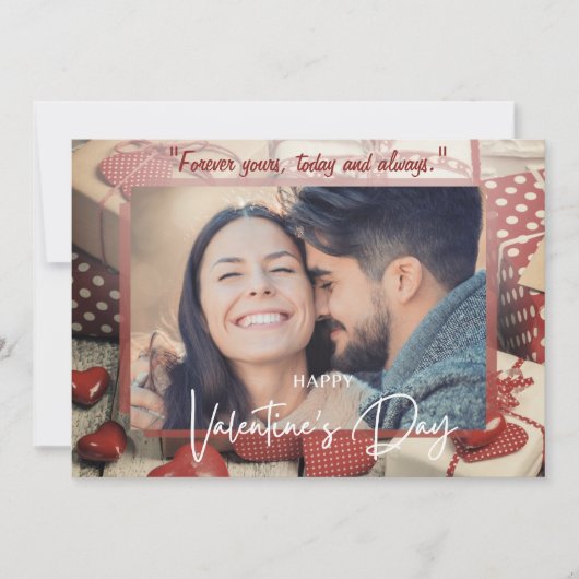 Liebe Sweetheart Rot und Weiß Personalisiertes Fot Mitteilungskarte (Vorderseite)