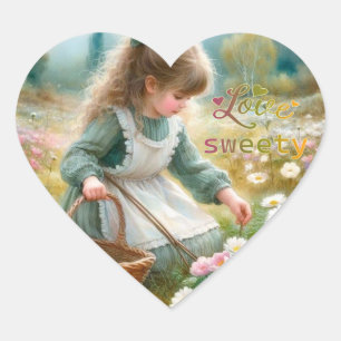 Liebe Sweety Girl Heart Stickers