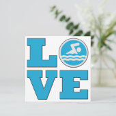 Liebe Swim Einladungskarte für wettbewerbsfähige S Einladung (Stehend Vorderseite)