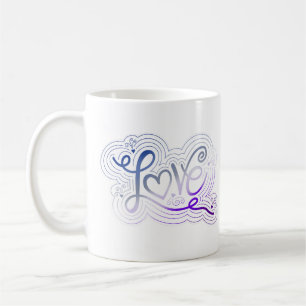 Liebe Swirl Doodle Butch Lesbische Flagge Letteri Kaffeetasse