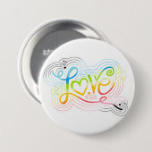 Liebe Swirl Doodle Quee Flag Buchstaben Button (Vorne & Hinten)
