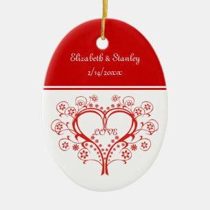 Liebe Swirl Herzlich Willkommen am Valentinstag Keramikornament