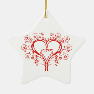 Liebe Swirl Herzlich Willkommen am Valentinstag Keramikornament