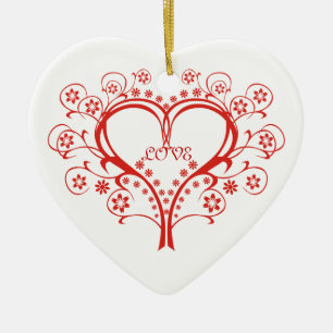 Liebe Swirl Herzlich Willkommen am Valentinstag Keramikornament
