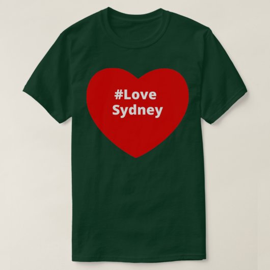 Liebe Sydney Hashtag Herz T-Shirt (Design vorne)