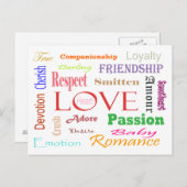 Liebe Synonyme von Shirley Taylor Postkarte (Vorne/Hinten)