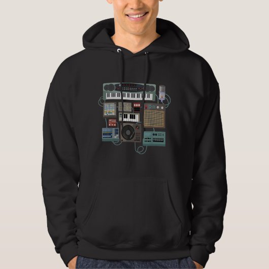 Liebe Synthesizer Liebe Drum Machine Design Idee Hoodie (Vorderseite)
