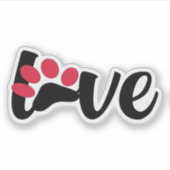 Liebe-T-Shirt der Hunde, Sweatshirt der Tierart Aufkleber (Vorderseite)