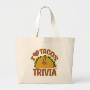 Liebe Tacos und Trivia-Spiel-Spaß-Design Jumbo Stoffbeutel