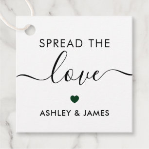 Liebe-Tag, Hochzeitstag, Waldgrün Geschenkanhänger