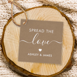Liebe Tag, Tag der Hochzeit, Kraft & Weiß verbreit Geschenkanhänger