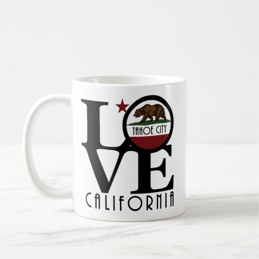 LIEBE Tahoe City, Kalifornien 11oz Kaffeetasse (Links)