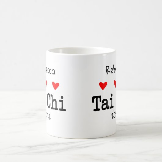 Liebe Tai Chi Funny Zitat mit Red Hearts Kaffeetasse (Mittel)