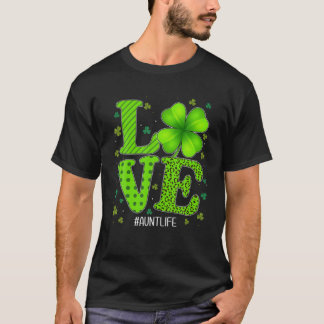 Liebe Tante Green Kariert Leopard St Patrick's Day T-Shirt