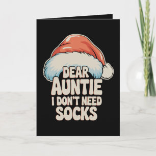Liebe Tante ich brauche keine Socken Weihnachtsman Karte