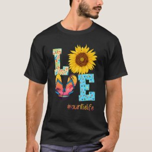 Liebe Tante Leben Flip Flops Hippie Sonnenblume So T-Shirt