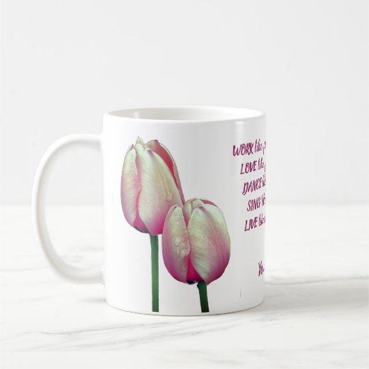 Liebe Tanz Sing Tulips Inspiration Kaffeetasse (Links)