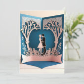 Liebe tanzt unter dem Schatten der Bäume Einladung (Stehend Vorderseite)