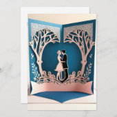 Liebe tanzt unter dem Schatten der Bäume Einladung (Vorne/Hinten)