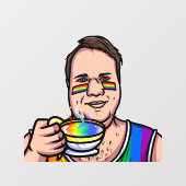 Liebe Tasse Fensteraufkleber (Blatt)