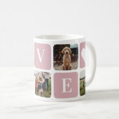 Liebe-Tasse für benutzerdefinierte rosa FotoCollag Kaffeetasse (VorderseiteRechts)